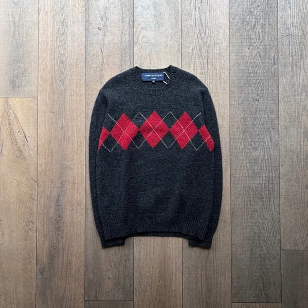 꼼데가르송 옴므 아가일 니트