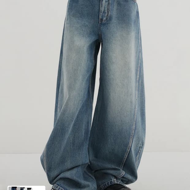 DNSR 디앤에스알 커브드 데님 팬츠 블루