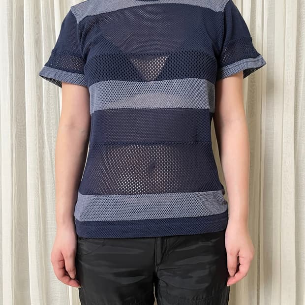 꼼데가르송 메쉬 패널 티셔츠 comme des garcons 시스루
