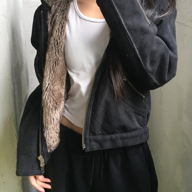 Armani Jeans 아르마니 진스 블랙 퍼 집업