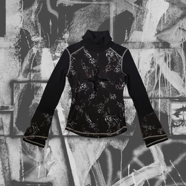 오즈온 고딕 펑크 트라이벌 패턴 폴라 탑