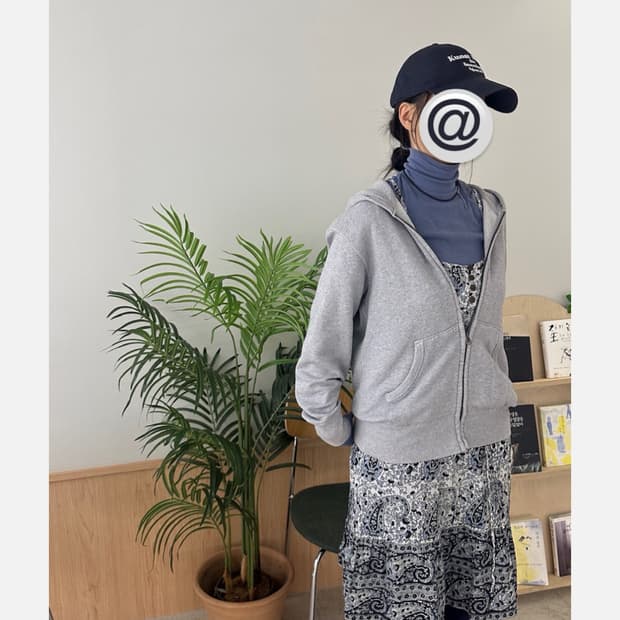 빈티지 블루 페이즐리 미디 원피스 레이어드