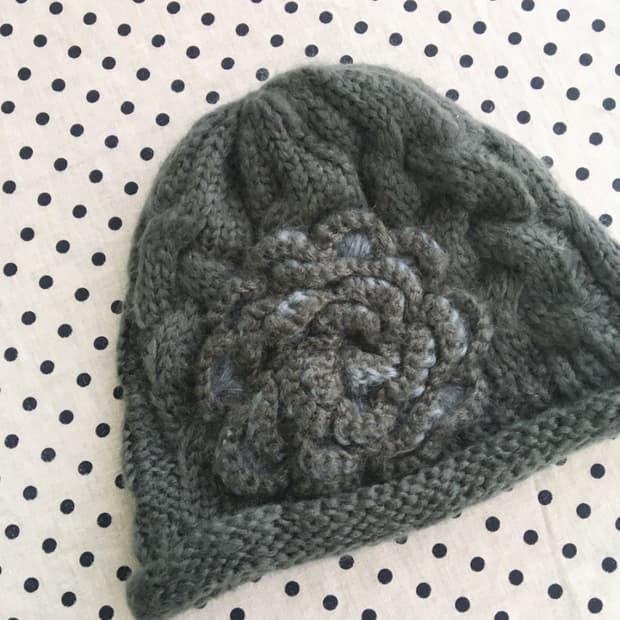 플라워 니트 비니 flower knit beanie 