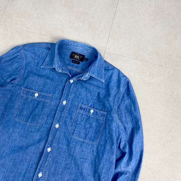 RRL 더블알엘 포켓 데님 샴브레이 셔츠 (98)