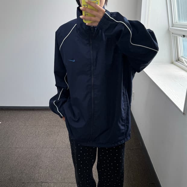 Nike 나이키 스몰로고 네이비 바람막이  