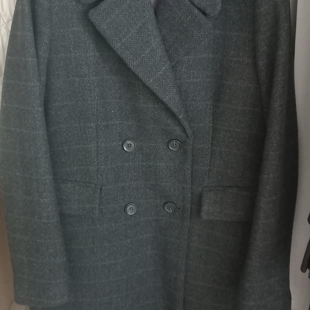 더 엣지 체크 롱코트