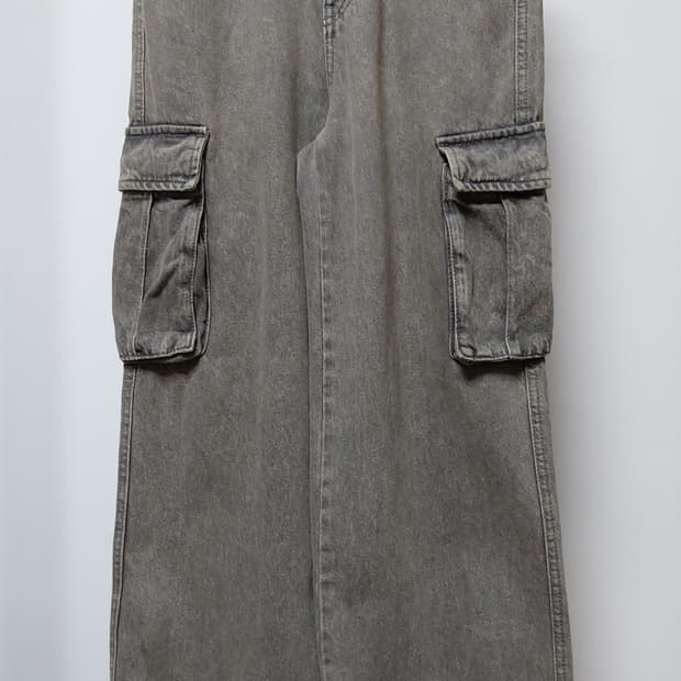 BETTER DENIM 워싱 와이드 카고 팬츠(27)

