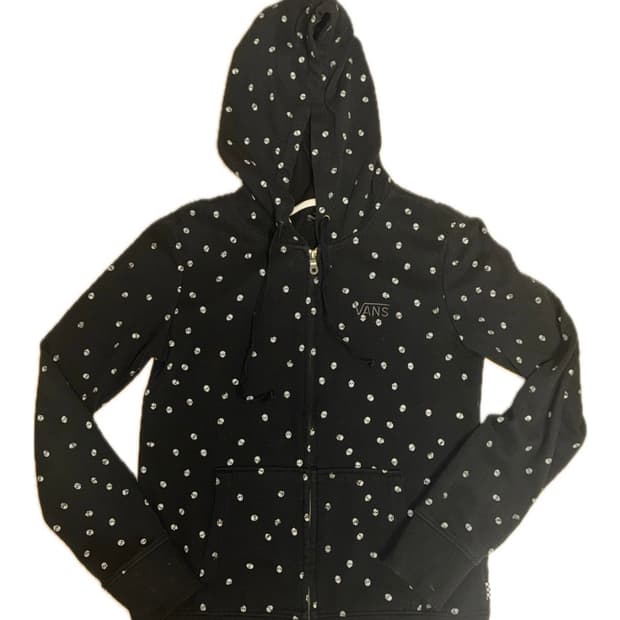 반스 해골 땡땡이 도트 후드집업
