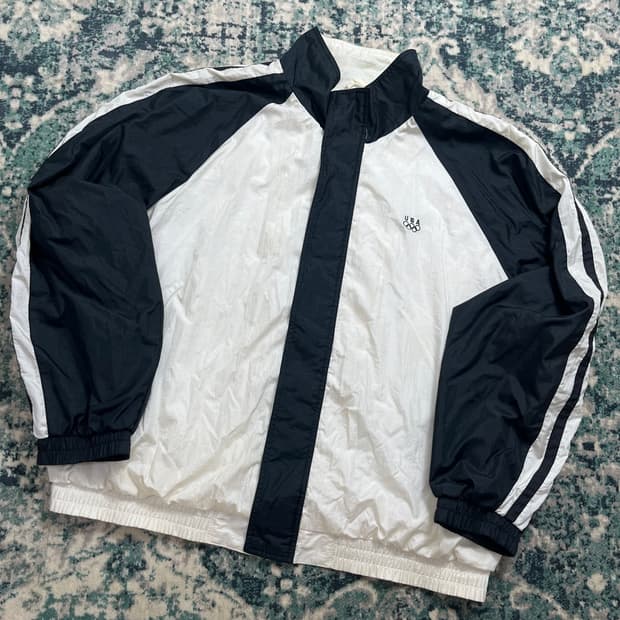 Usa 올림픽 링 팀 트랙 자켓 흰검 (XL)