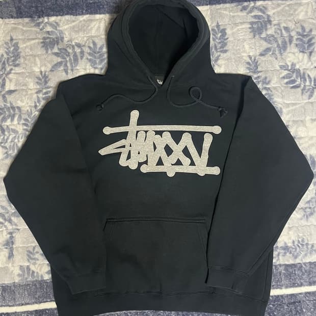 00s USA 스투시 그래피티 펠트 스티치 후디 후드티 올드스쿨 빈티지