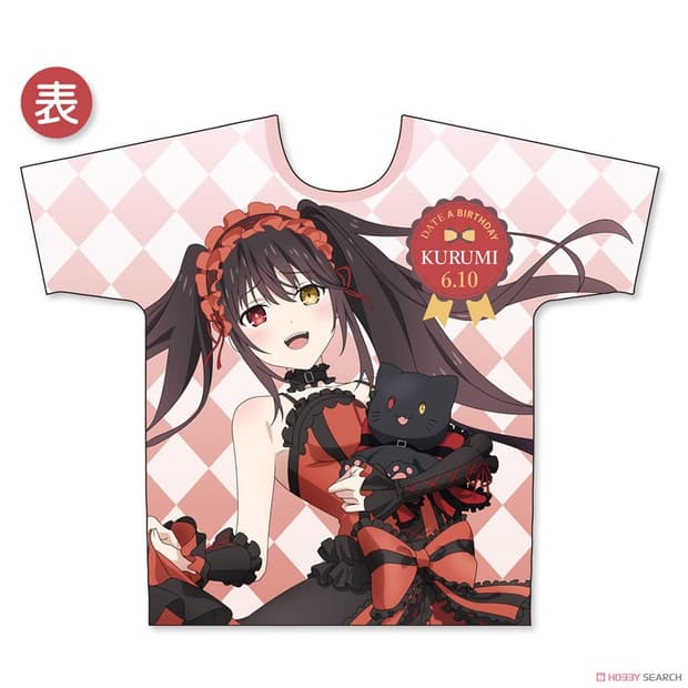 데이트 어 라이브 쿠루미 생일 한정 풀 그래픽 티셔츠 (L)