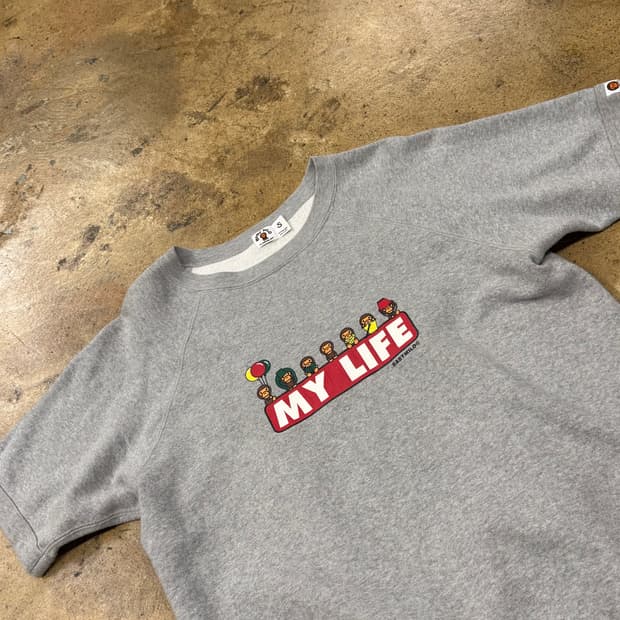 베이프 그레이 베이비 마일로 반팔 티셔츠