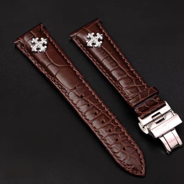 Oceanora 정품 악어가죽 S925 실버 워치 스트랩