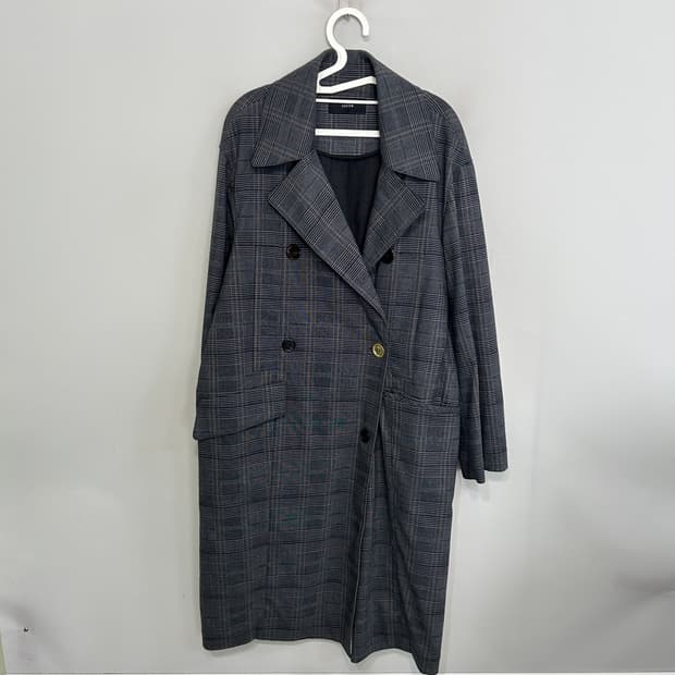 시스템 여성 체크 더블 트렌치코트 76 