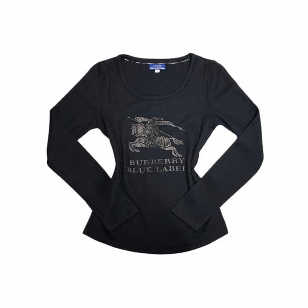 버버리 블루라벨 울100 빅로고 니트