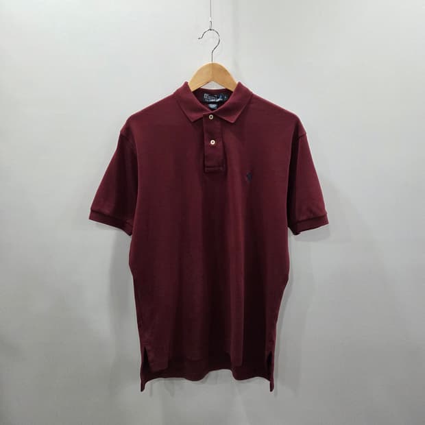 폴로랄프로렌 코튼 카라 반팔티 버건디 S