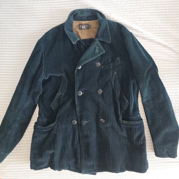 RRL 코듀로이 더블 브레스티드 워크 재킷, M사이즈(175/96A)