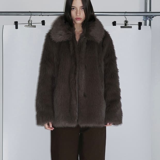 hwi FOG FUR JACKET [BROWN]