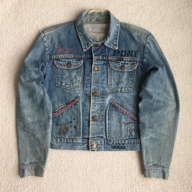 70’s wrangler 124mj 체인스티치 굿페이딩 데님자켓