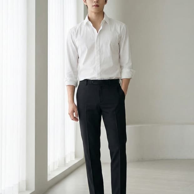 SOLID HOMME 솔리드옴므 우영미 히든버튼 화이트 셔츠