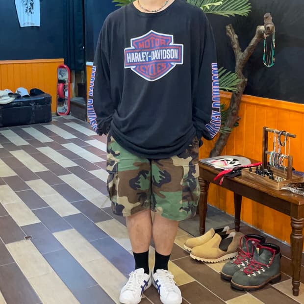 할리 데이비슨 시그니처 프린팅 롱 슬리브