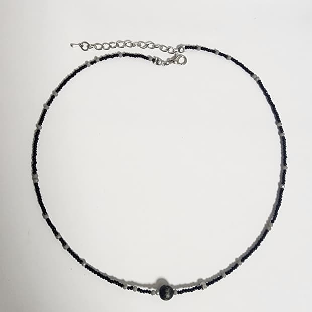 남자 그레이 원 포인트 목걸이