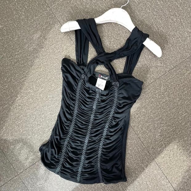 MORGAN shirring ribbon top