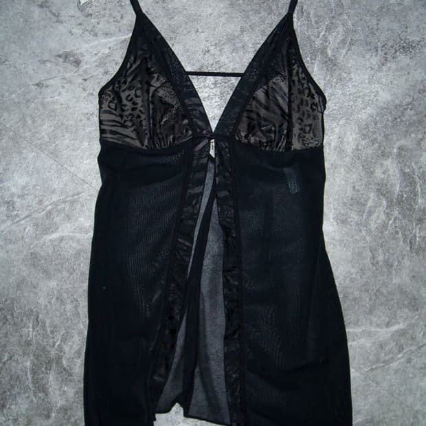 Black Sheer Leopard Top