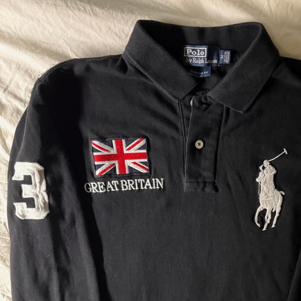 폴로 빅포니 브리튼 카라티 롱슬리브 블랙