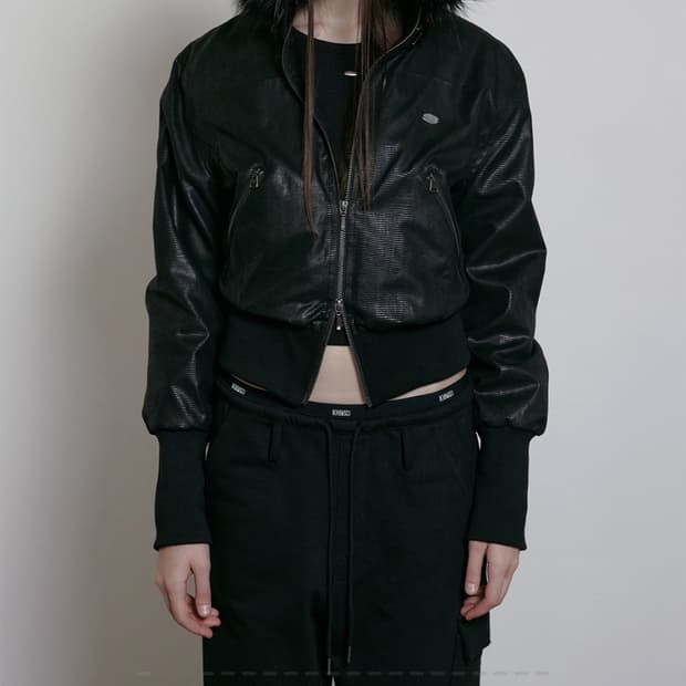 보헤미안서울 파이톤 레더 퍼 후드집업