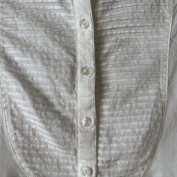 white blouse, pintuck detail