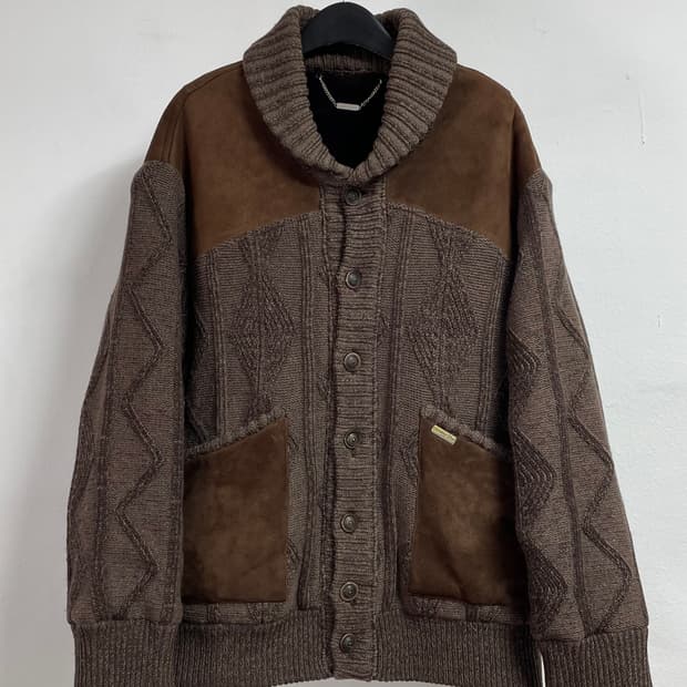 90s 크리스찬 디올 브라운 스웨이드 울 가디건 (on.105)  