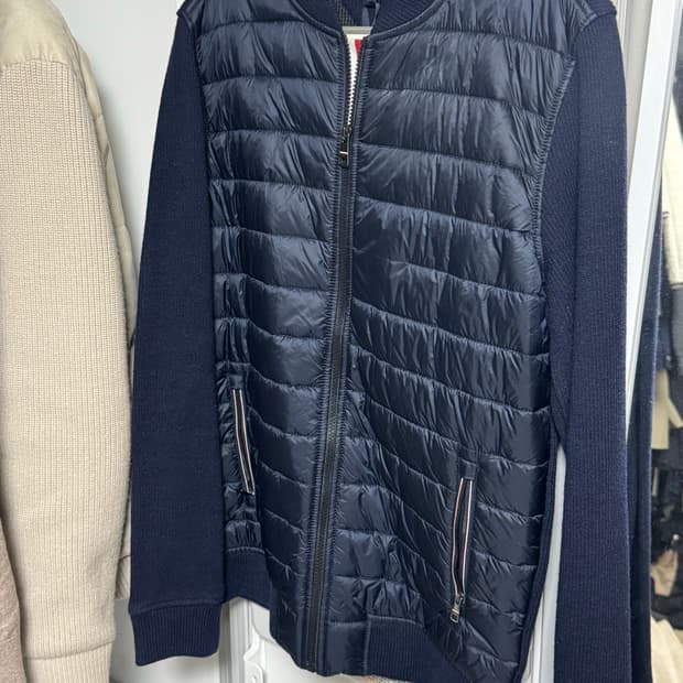 타미힐피거 남성 니트 패딩 자켓 네이비 M (100) 택달린 새상품 ㅡ