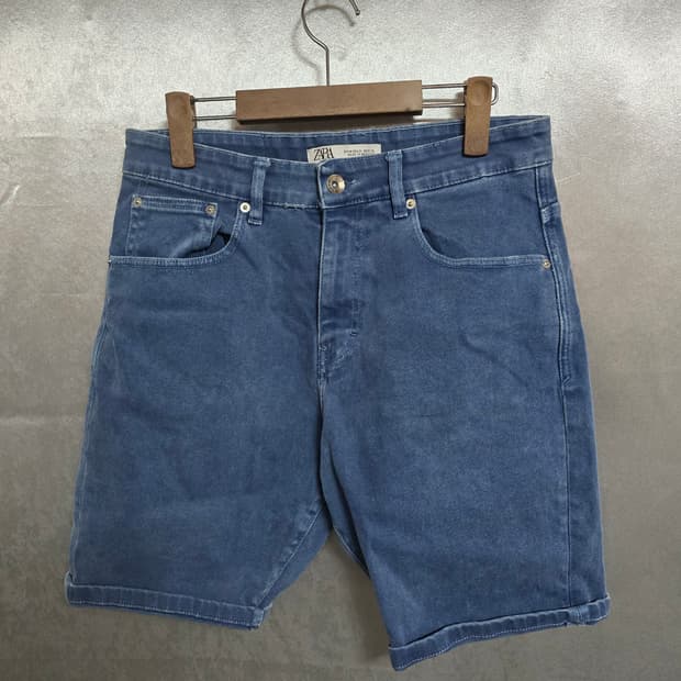 자라 데님 반바지 블루