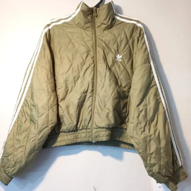 아디다스 대장급 카키 퀄팅 트랙탑 저지 져지집업 100/L