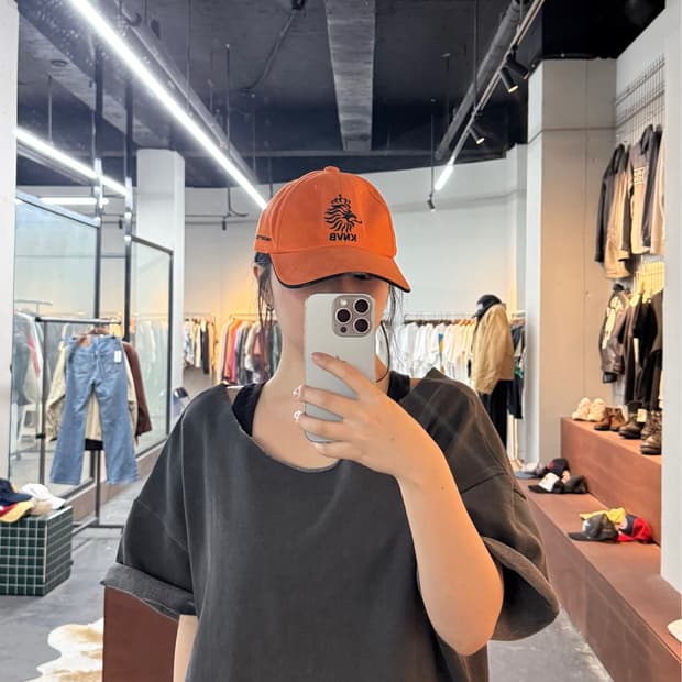 나이키 KNVB 자수로고 오렌지 캡모자 H2985