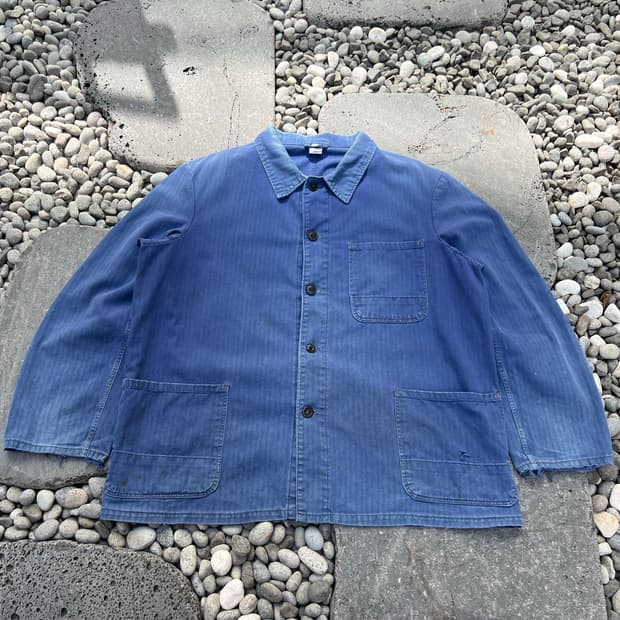 FADED BLUE OLD VINTAGE HBT 헤링본 프렌치워크자켓