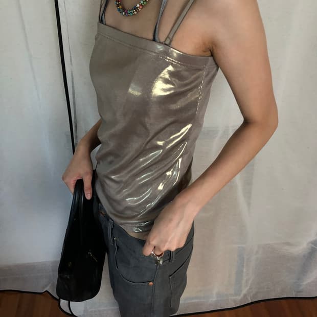 metallic sleeveless