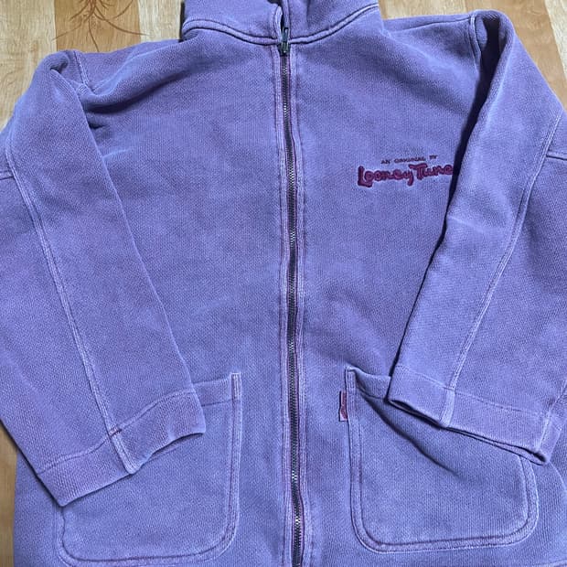 90s 루니툰즈 핑크 집업