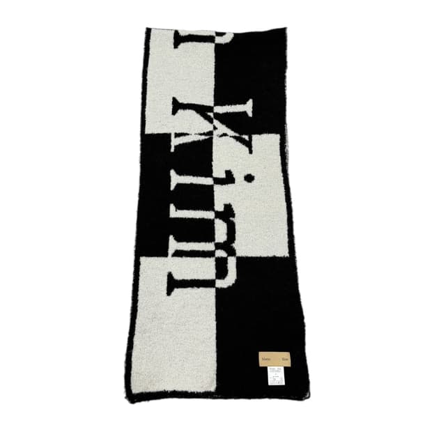 마뗑킴 로고 체커보드 머플러 목도리 블랙