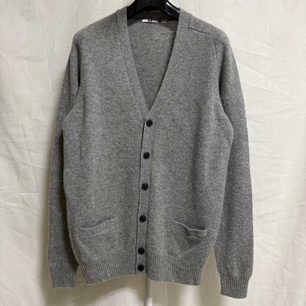 유니클로 램스울 가디건 / 그레이, L