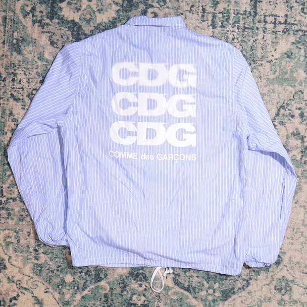 CDG 꼼데가르송 코튼 스트라이프 코치 자켓 M