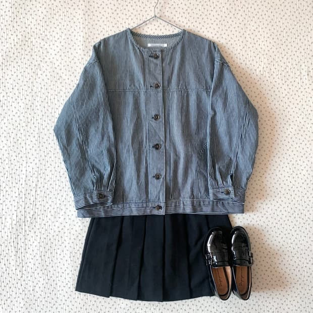 SUN VALLEY 히코리 블루 스트라이프 자켓