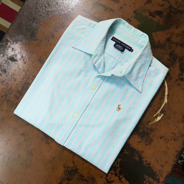 폴로랄프로렌 민트 스트라이프 옥스포드 셔츠 여성 55