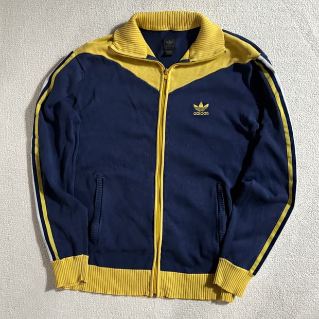 아디다스 올드스쿨 네이비 옐로우 남노 니트집업