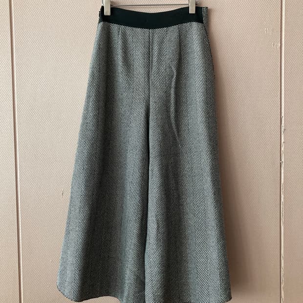 TIME 헤링본 와이드 팬츠