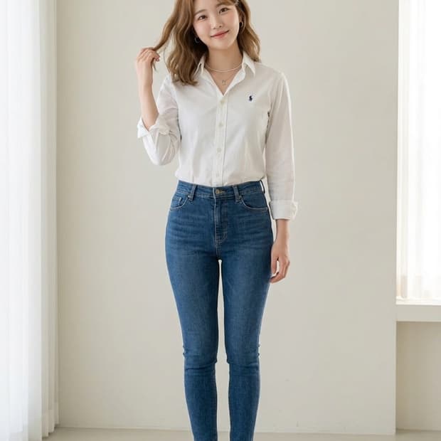 폴로 랄프 로렌 화이트 버튼다운 셔츠