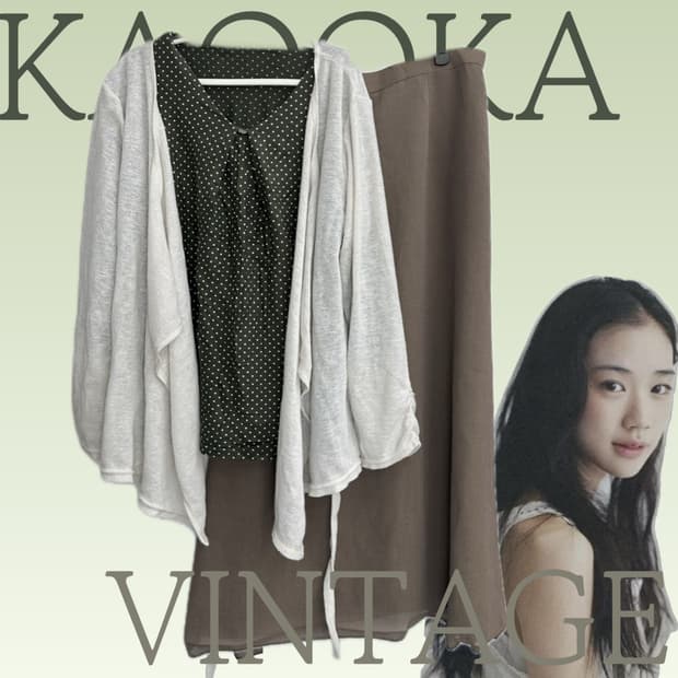 🍵하구미의 말차라떼 코디세트🍵모리걸 도트 그런지 에스닉 핀터 빈티지
