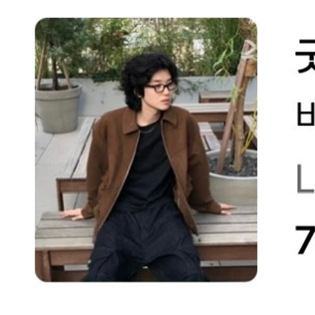 비건레더 스웨이드 블루종 브라운