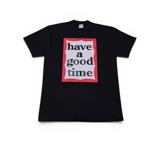 S 헤브어굿타임 블랙 빅로고 반팔티